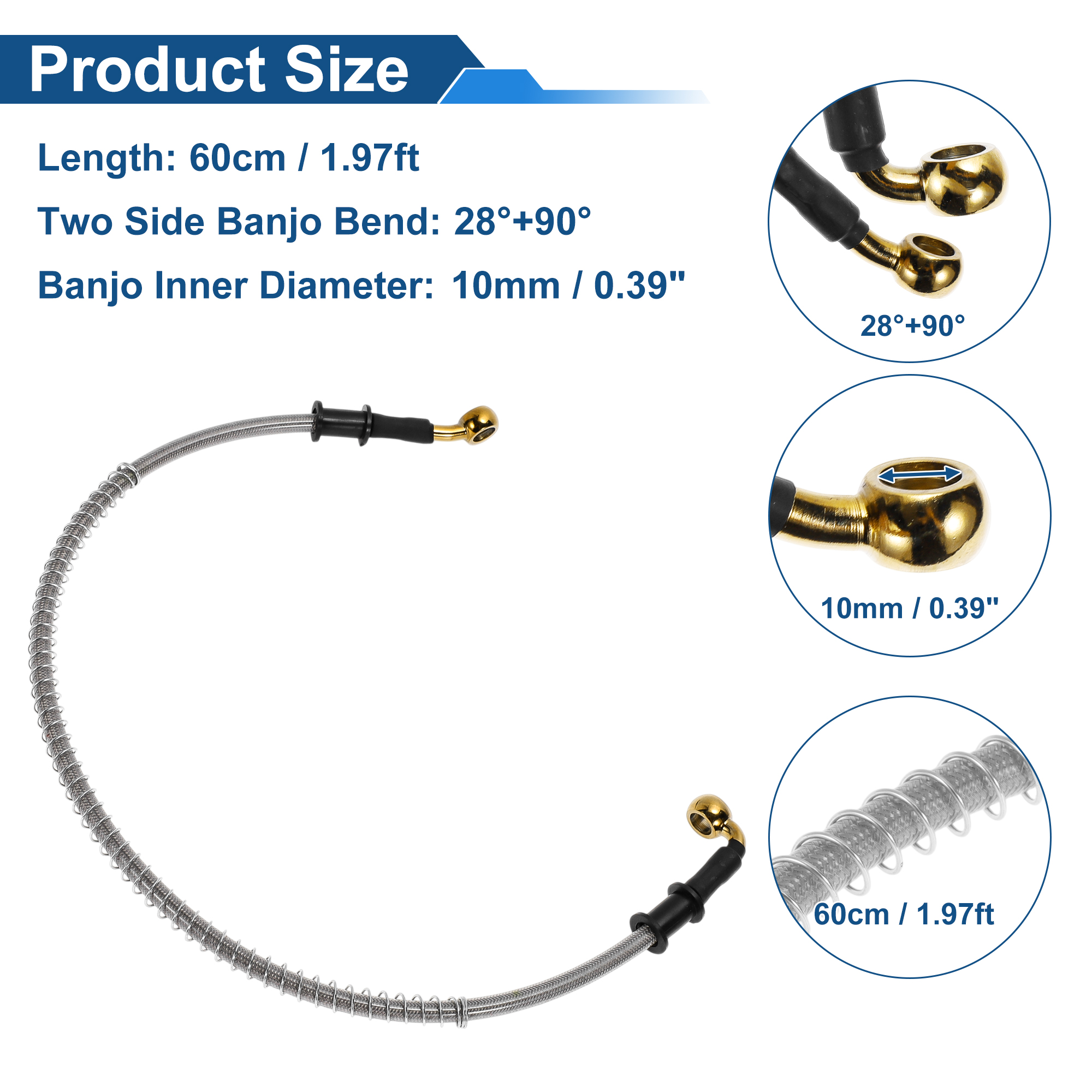 UXCELL 60cm Motorcycle Brake C – обзор и цена Braided Line