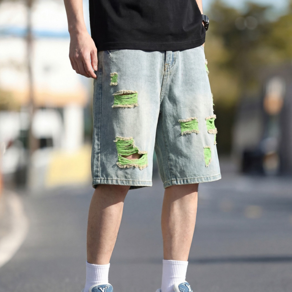 Men's Lined Ripped Denim Short – обзор и цена Fly Line