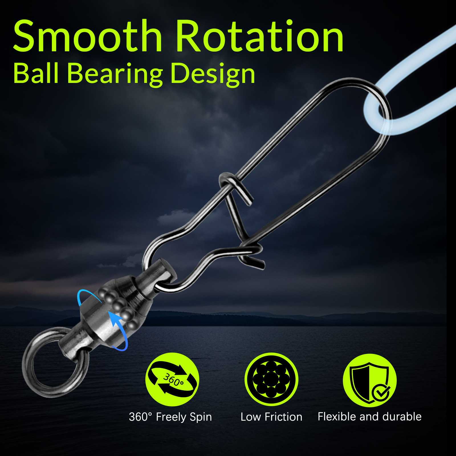 9KM 10PCS Ball Bearing Swivel  – обзор и цена Monofilament Line